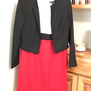TIANA B. Red-White-Black suit dress Size 10